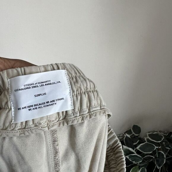 Citizens of Humanity Surplus Ameline Utility Pants Joggers 28 Beige Tapered - Picture 4 of 8